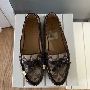 Size 9 Coach tan and brown loafers